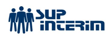 Logo SUP INTERIM représentant 3 personnes en superposition